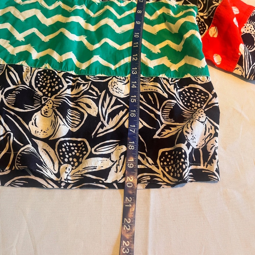 Ken Done Art To Wear Vintage 2 Piece Set Floral Chevron Rayon Pants Top Small - Picture 10 of 16